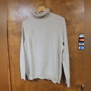 Talbots Cream Knit Turtleneck Sweater